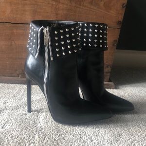 YSL black leather boots